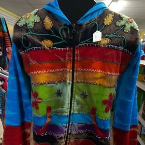 Hand Stitched Multi color Nepal Hippie Jacket